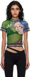 Ottolinger Fairy-print Mesh T-shirt In Green