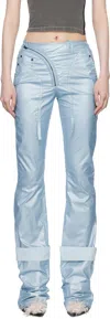 Ottolinger Blue Coated Open Back Trousers In Blue