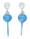 Ottolinger Blue Dipped Pearl Drop Earrings In Metallic