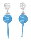 Ottolinger Blue Dipped Pearl Drop Earrings In Blue