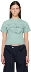 Ottolinger Blue Distressed Fitted T-shirt In Blue