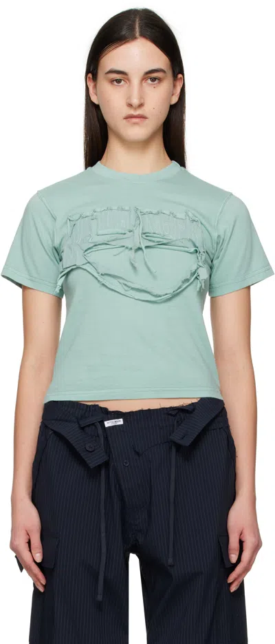 OTTOLINGER BLUE DISTRESSED FITTED T-SHIRT