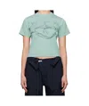 Ottolinger Blue Distressed Fitted T-shirt In Green