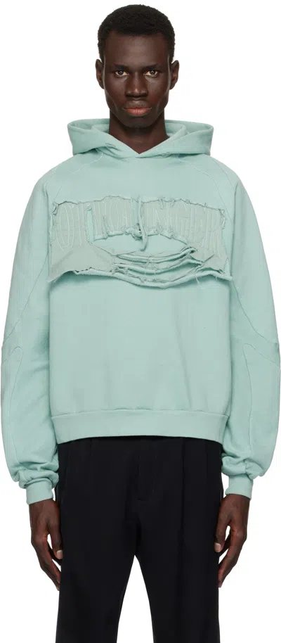 OTTOLINGER BLUE DISTRESSED MULTILINE HOODIE