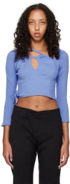Ottolinger Blue Loop Long Sleeve T-shirt In Blue