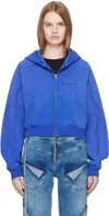 Ottolinger Blue Multiline Zip Hoodie In Blue