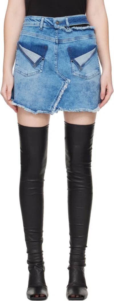 Ottolinger Blue Reversed Denim Miniskirt
