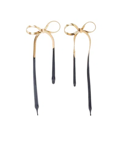 Ottolinger Bow Earrings In Gold/black