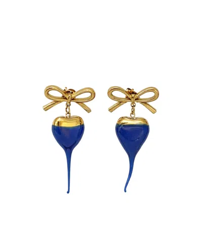 Ottolinger Bow-detail Heart-drop Earrings In Multi