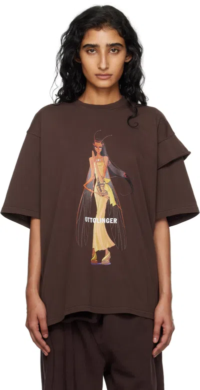 Ottolinger ブラウン Deconstructed ボクシー Tシャツ