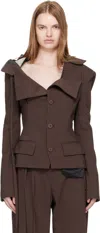Ottolinger Brown Off-shoulder Blazer In Brown