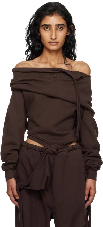 Ottolinger ブラウン Slouchy オフショルダー セーター