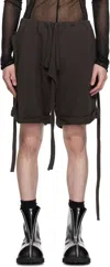 Ottolinger Brown Otto Rolled Track Shorts In Dark Brown