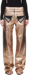 Ottolinger Metallic-panel Jeans In Brown