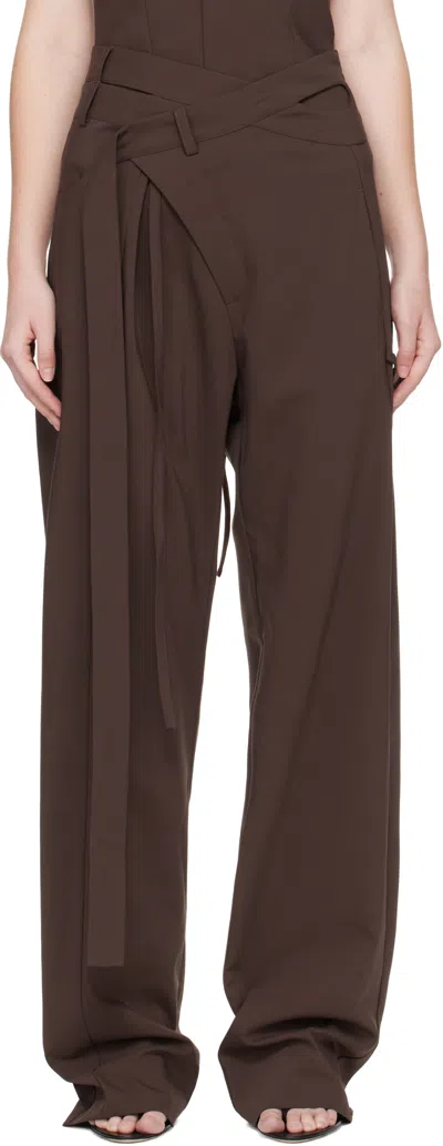 Ottolinger Brown Signature Wrap Suit Pants