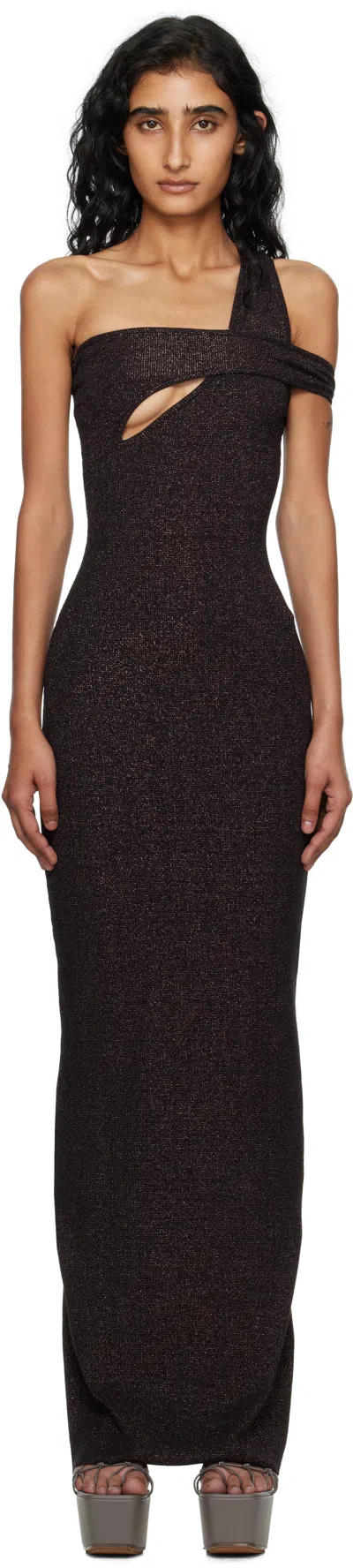 Ottolinger Brown Twisted Rib Maxi Dress