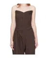 Ottolinger Brown Suiting Bustier Top In Brown