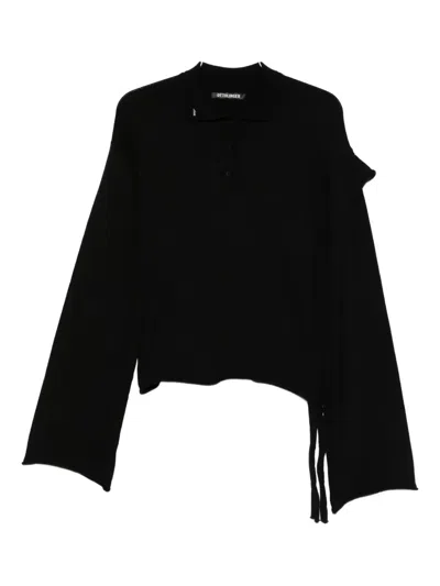 Ottolinger Button-fastening Asymmetric Knitwear In Black