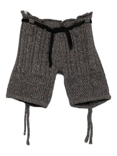 Ottolinger Cable-knit Drawstring Shorts In Gray