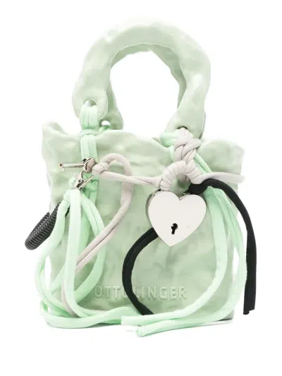 Ottolinger Ceramic Heart-lock Tote Bag In Green