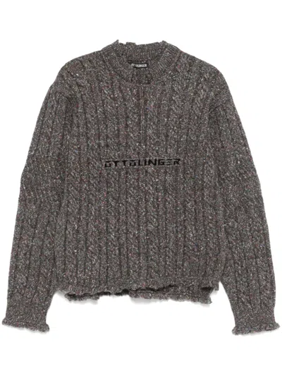 Ottolinger Brown Knit Chunky Sweater In Grey