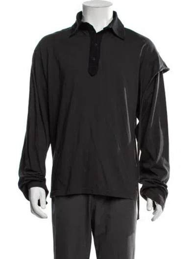 Pre-owned Ottolinger Collar Long Sleeve Polo Shirt In Grey