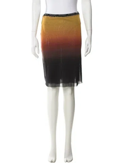 Pre-owned Ottolinger Colorblock Pattern Knee-length Skirt In White