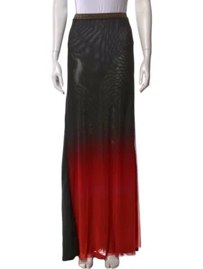 Pre-owned Ottolinger Colorblock Pattern Long Skirt In Red