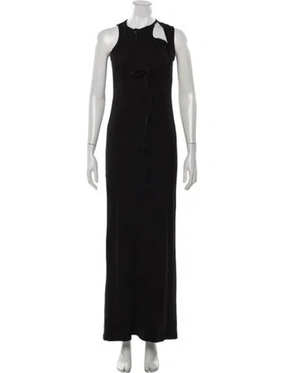 Pre-owned Ottolinger Crew Neck Long Dress In Black