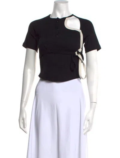 Pre-owned Ottolinger Crew Neck Short Sleeve Top In Black