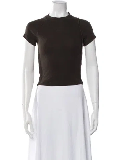 Pre-owned Ottolinger Crew Neck Short Sleeve Top In Brown