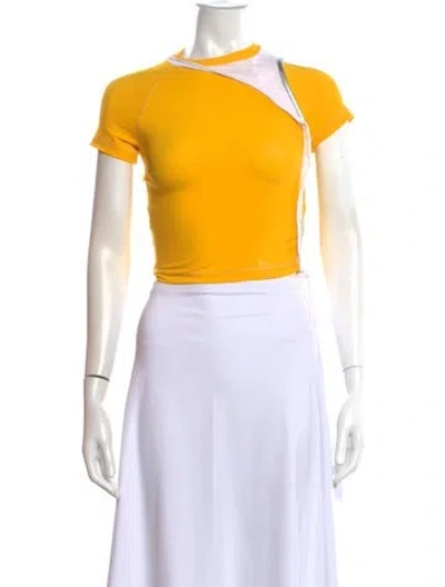 Pre-owned Ottolinger Crew Neck Short Sleeve Top In Yellow
