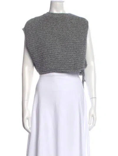 Pre-owned Ottolinger Crew Neck Sleeveless Crop Top W/ Tags In Gray