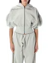 Ottolinger Cropped Hoodie With Short Puff Sleeves And Artistic Graphics