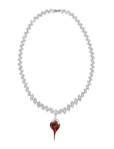 Ottolinger Crystal Pendant Necklace In White Red