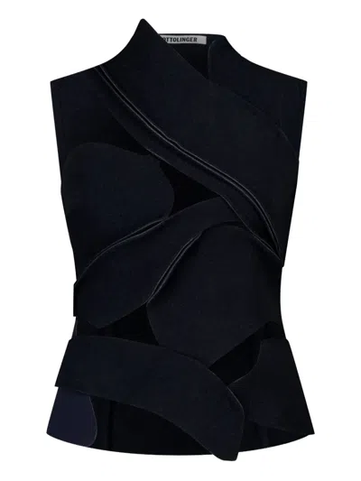 Ottolinger Cut-out Felted Top In Blue