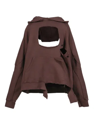 Ottolinger Cut-out Hoodie In Brown