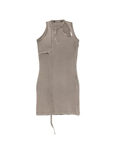 Ottolinger Cut-out Ribbed Mini Dress In Gray