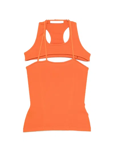 Ottolinger Cut-out Ribbed Tank Top In Orange