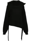 Ottolinger Deconstructed Cotton Hoodie In Black