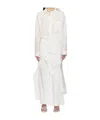 Ottolinger White Deconstructed Shirting Midi Dress In White