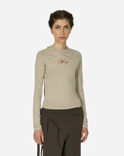 Ottolinger Deconstructed Fitted Longsleeve Top Sand In Beige