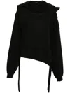 Ottolinger Deconstructed Cotton Hoodie In Black