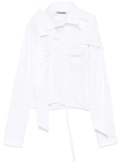 Ottolinger Deconstructed Lavallière Blouse In White