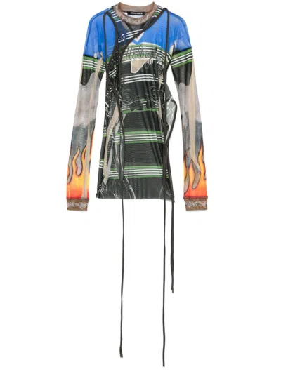 Ottolinger Deconstructed Mesh T-shirt In Green