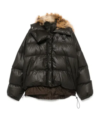 Ottolinger Deconstructed Puffer Jacket In Brown