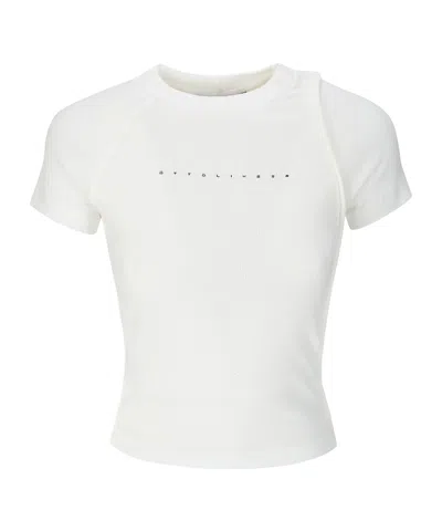 Ottolinger Deconstructed Ribbed T-shirt In White