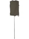 Ottolinger Khaki Deconstructed Linen Tank Top In Green