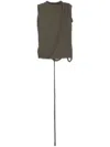 Ottolinger Khaki Deconstructed Linen Tank Top In Green
