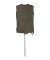 Ottolinger Khaki Deconstructed Linen Tank Top In Green